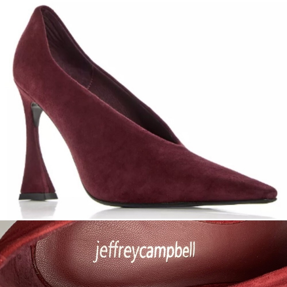Jeffrey Campbell Wine Suede Pointed-Toe Heels